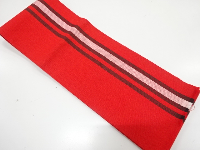 縞模様織り出し　単半幅帯